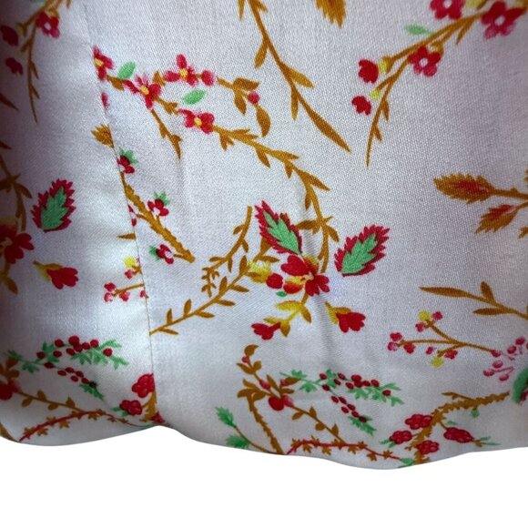 J. Peterman Red Blazer Size 4 Silk Linen Blend Tie Front Womens Preppy Jacket - Picture 7 of 9